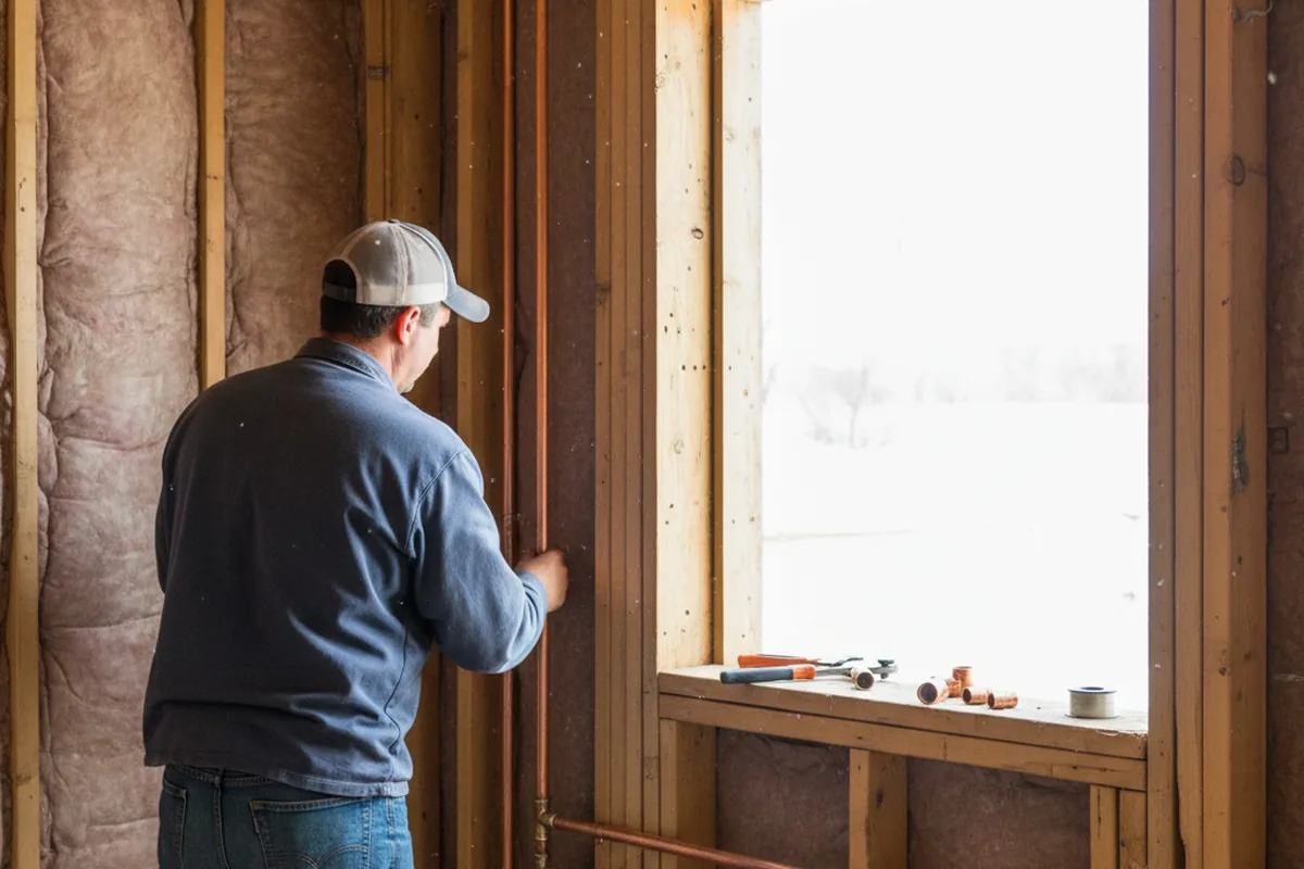 Licensed plumber running new copper supply lines in a Lutz home