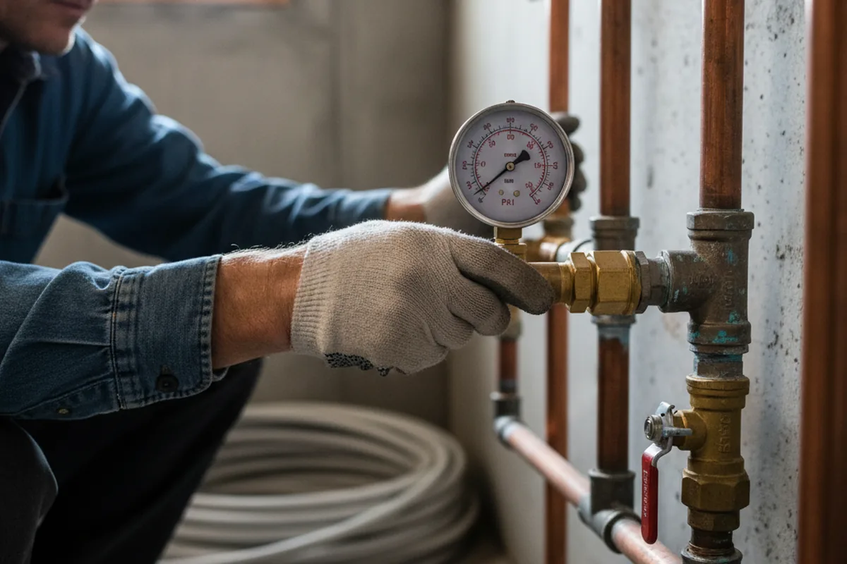 Pressure testing a repaired line during Water Line Repair in Lutz